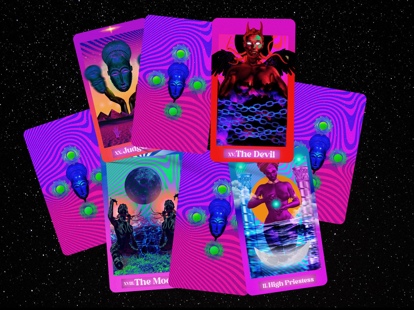 Rangi African Major Arcana Tarot Deck | 22 Card Colorful Divination Deck